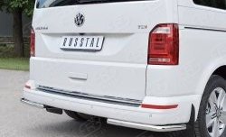 11 449 р. Защита заднего бампера (Ø42 мм, нержавейка, уголки) Russtal Volkswagen Transporter T6 дорестайлинг (2015-2019)  с доставкой в г. Екатеринбург. Увеличить фотографию 3