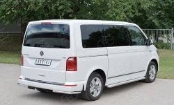 Защита заднего бампера (Ø42 мм, нержавейка, уголки) Russtal Volkswagen Transporter T6 дорестайлинг (2015-2019)