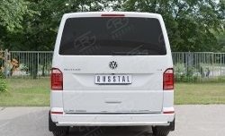 11 999 р. Защита заднего бампера (Ø63 мм, нержавейка, длинная база) Russtal Volkswagen Transporter T6 дорестайлинг (2015-2019)  с доставкой в г. Екатеринбург. Увеличить фотографию 2