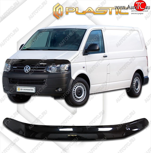 2 479 р. Дефлектор капота CA-Plastik (exclusive)  Volkswagen Multivan ( T6,  T6.1) (2016-2024) дорестайлинг, рестайлинг (Classic черный, Без надписи)  с доставкой в г. Екатеринбург