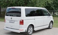 Защита заднего бампера (Ø63 мм, нержавейка, короткая база) Russtal Volkswagen Transporter T6 дорестайлинг (2015-2019)