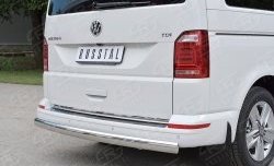 16 699 р. Защита заднего бампера (Ø75x42 мм, нержавейка, короткая база) Russtal Volkswagen Transporter T6 дорестайлинг (2015-2019)  с доставкой в г. Екатеринбург. Увеличить фотографию 3