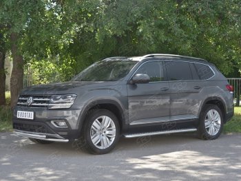 9 349 р. Защита переднего бампера (2 трубы Ø42 мм, нержавейка) Russtal  Volkswagen Teramont  CA1 (2016-2020) дорестайлинг  с доставкой в г. Екатеринбург. Увеличить фотографию 2