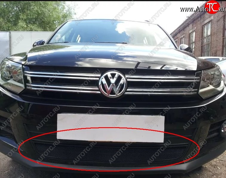 2 699 р. Защитная решётка в воздуховод автомобиля Russtal (черная) Volkswagen Tiguan Mk2 дорестайлинг (2016-2020)  с доставкой в г. Екатеринбург