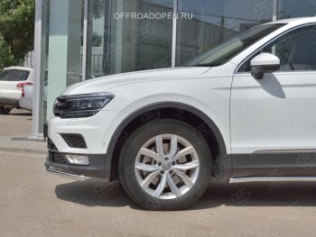 12 499 р. Защита переднего бампера (Ø42 мм, нержавейка, NOT OFF ROAD) Russtal Volkswagen Tiguan Mk2 дорестайлинг (2016-2020)  с доставкой в г. Екатеринбург. Увеличить фотографию 2