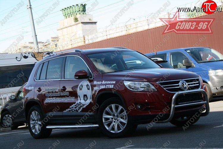 13 229 р. Защита переднего бампера Souz-96 (d60) Volkswagen Tiguan NF дорестайлинг (2006-2011)  с доставкой в г. Екатеринбург