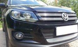 1 539 р. Сетка на бампер Sport&Style Russtal (хром) Volkswagen Tiguan NF рестайлинг (2011-2017)  с доставкой в г. Екатеринбург. Увеличить фотографию 2