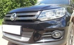 1 539 р. Сетка на бампер Sport&Style Russtal (хром) Volkswagen Tiguan NF рестайлинг (2011-2017)  с доставкой в г. Екатеринбург. Увеличить фотографию 3