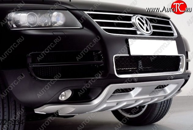 8 349 р. Накладка на передний бампер King Kong v2 Volkswagen Touareg GP рестайлинг (2006-2010) (Неокрашенная)  с доставкой в г. Екатеринбург