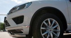 27 999 р. Защита переднего бампера (2 трубыØ75х42 мм, нержавейка) Russtal Volkswagen Touareg NF рестайлинг (2014-2018)  с доставкой в г. Екатеринбург. Увеличить фотографию 3