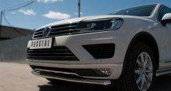 13 549 р. Одинарная защита переднего бампера диаметром 63 мм Russtal Volkswagen Touareg NF рестайлинг (2014-2018)  с доставкой в г. Екатеринбург. Увеличить фотографию 2