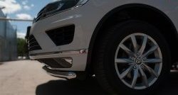 13 549 р. Одинарная защита переднего бампера диаметром 63 мм Russtal Volkswagen Touareg NF рестайлинг (2014-2018)  с доставкой в г. Екатеринбург. Увеличить фотографию 3