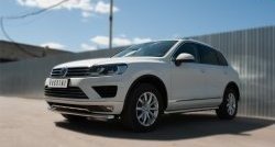 13 549 р. Одинарная защита переднего бампера диаметром 63 мм Russtal Volkswagen Touareg NF рестайлинг (2014-2018)  с доставкой в г. Екатеринбург. Увеличить фотографию 4