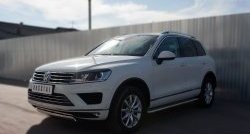 15 649 р. Защита переднего бампера (Ø75х42 мм, нержавейка) Russtal Volkswagen Touareg NF рестайлинг (2014-2018)  с доставкой в г. Екатеринбург. Увеличить фотографию 4