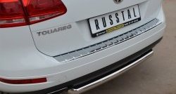 15 999 р. Одинарная защита заднего бампера из трубы диаметром 63 мм Russtal Volkswagen Touareg NF дорестайлинг (2010-2014)  с доставкой в г. Екатеринбург. Увеличить фотографию 2