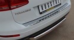 16 199 р. Одинарная защита заднего бампера из трубы диаметром 76 мм Russtal Volkswagen Touareg NF дорестайлинг (2010-2014)  с доставкой в г. Екатеринбург. Увеличить фотографию 2