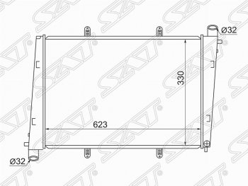 Радиатор двигателя (пластинчатый, 1.9/2.0T, МКПП/АКПП) SAT (26 мм) Volvo S40 VS седан дорестайлинг (1996-2000)