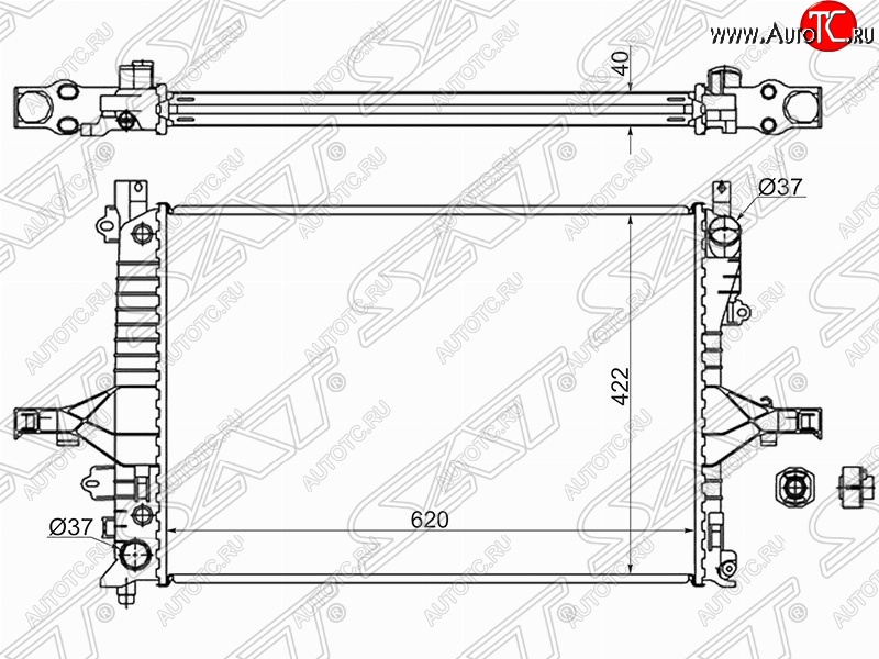 6 399 р. Радиатор двигателя SAT (трубчатый, МКПП/АКПП)  Volvo S60  RS,RH седан - XC70  с доставкой в г. Екатеринбург