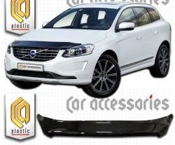 1 999 р. Дефлектор капота CA Plastic  Volvo XC60 (2017-2022) (Classic черный, Без надписи)  с доставкой в г. Екатеринбург. Увеличить фотографию 1