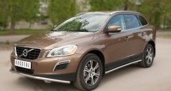 11 849 р. Защита порогов из круглой трубы диаметром 42 мм Russtal Volvo XC60  дорестайлинг (2008-2013)  с доставкой в г. Екатеринбург. Увеличить фотографию 2