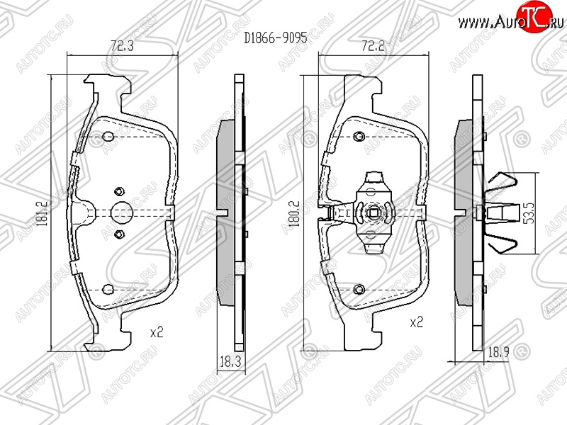 1 299 р. Колодки тормозные SAT (передние)  Volvo XC60 (2008-2022)  дорестайлинг,  рестайлинг  с доставкой в г. Екатеринбург