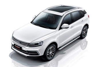 15 649 р. Защита порогов Slitkoff (d57 мм)  Zotye Coupa  B11F (2019-2021) (Нержавейка, Полированная)  с доставкой в г. Екатеринбург. Увеличить фотографию 1