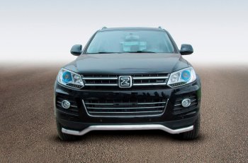 9 949 р. Защита переднего бампера Slitkoff (Ø57 мм, волна) Zotye T600 (2014-2021) (Сталь полимерным покрытием в цвет: серебристый)  с доставкой в г. Екатеринбург. Увеличить фотографию 1