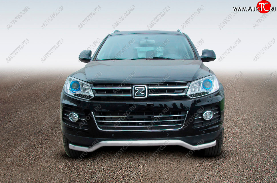 9 949 р. Защита переднего бампера Slitkoff (Ø57 мм, волна) Zotye T600 (2014-2021) (Сталь полимерным покрытием в цвет: серебристый)  с доставкой в г. Екатеринбург